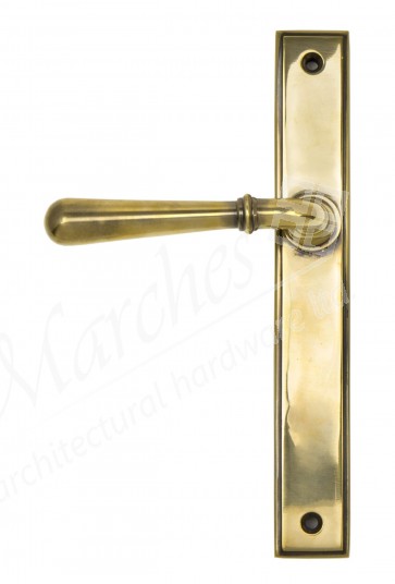 Newbury Slimline Lever Latch Set - Aged Brass