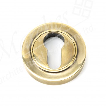 Round Euro Escutcheon (Plain) - Aged Brass