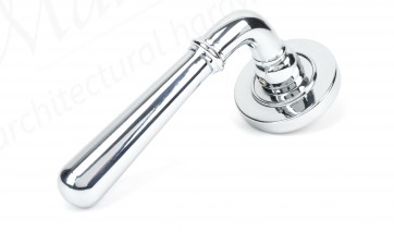 Newbury Lever on Rose Set (Plain) - Polished Chrome