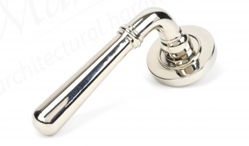 Newbury Lever on Rose Set (Plain) - Polished Nickel