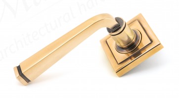 Avon Round Lever on Rose Set (Square) - Polished Bronze