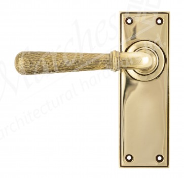 Aged Brass Hammered Newbury Lever Latch Set