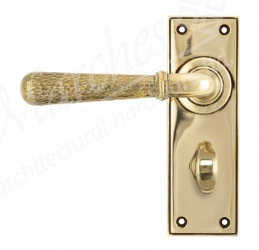 Aged Brass Hammered Newbury Lever Bathroom Set