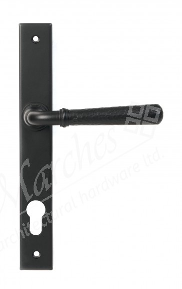 Hammered Newbury Slimline Espag. Lock Set - Matt Black