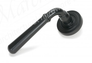 Newbury Lever on Rose Set (Art Deco) - Matt Black