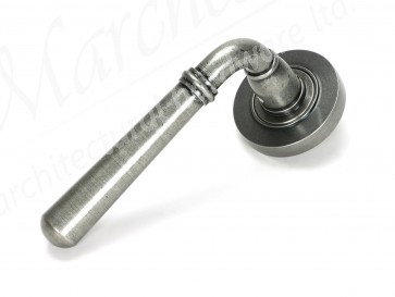 Newbury Lever on Rose Set (Plain) - Pewter