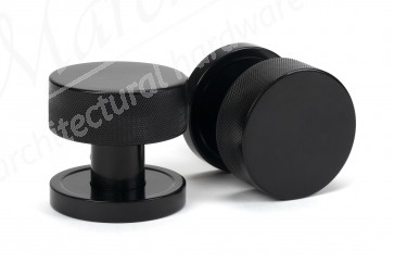 Brompton Mortice/Rim Knob Set (Plain) - Black