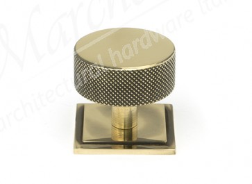 38mm Brompton Cabinet Knob (Square) - Aged Brass