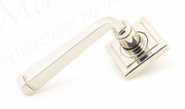 Avon Round Lever on Rose Set (Square) Unsprung - Polished Nickel 