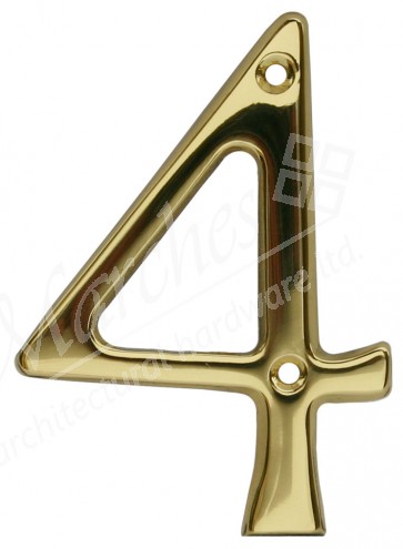 Carlisle Numeral 4 Polished Brass