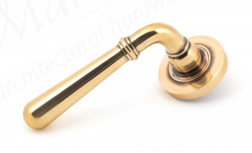 Newbury Lever on Rose Set (Plain) Unsprung - Polished Bronze