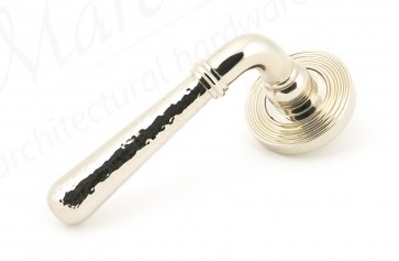 Hammered Newbury Lever on Rose Set (Beehive) Unsprung - Polished Nickel