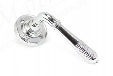 Reeded Lever on Rose Set Unsprung - Polished Chrome