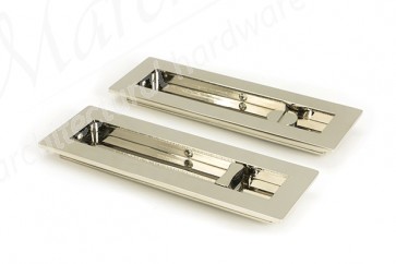 175mm Plain Rectangular Pull Privacy Set - Polished Nickel