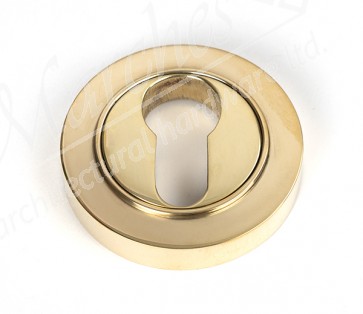 Round Euro Escutcheon (Plain) - Polished Brass