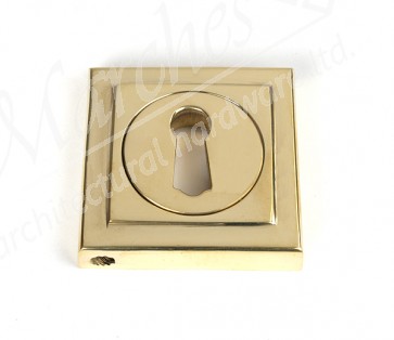 Round Escutcheon (Square) - Polished Brass