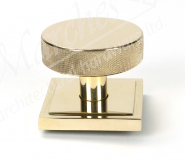 Brompton Centre Door Knob (Square) - Polished Brass