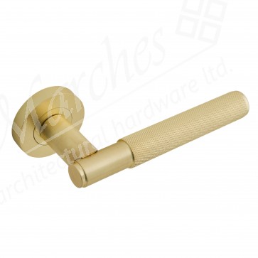 Insignia Knurled Lever On Rose - Satin Brass (Zinc)