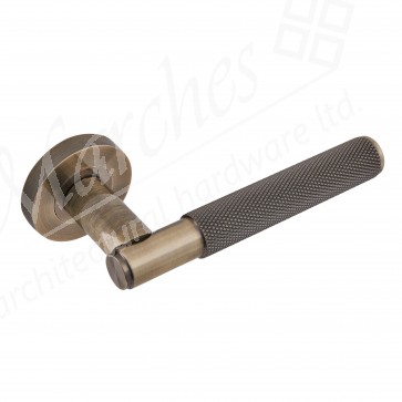 Insignia Knurled Lever On Rose - Antique Bronze (Zinc)