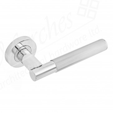 Insignia Linear Knurled Lever On Rose - Polished Chrome (Zinc)