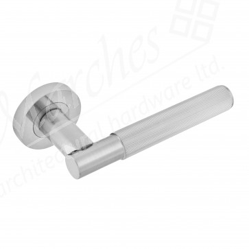 Insignia Linear Knurled Lever On Rose - Satin Nickel (Zinc)