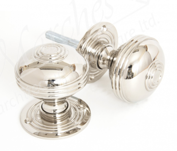 Large Prestbury Mortice/Rim Knob Sets - Polished Nickel 