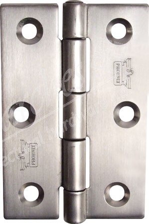 Stainless steel, plain knuckle butt hinge, 76 x 50 mm