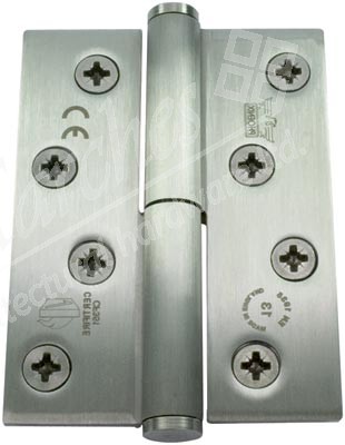Stainless steel, concealed bearing, lift-off hinge, 102 x 76 mm, clockwise closing