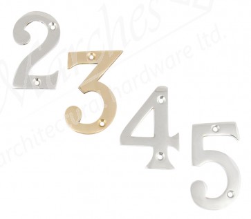 Numerals, polished brass
