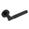 Insignia Knurled Lever On Rose - Matt Black  (Zinc)