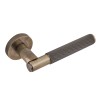 Insignia Knurled Lever On Rose - Antique Bronze (Zinc)