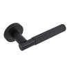 Insignia Linear Knurled Lever On Rose - Matt Black  (Zinc)